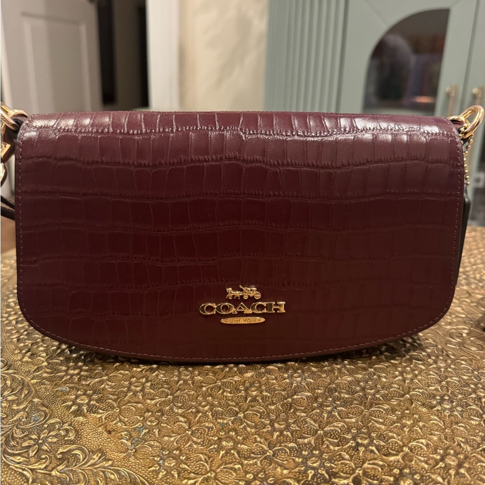 Coach Andrea Shoulder Bag in crocodile-embossed leather - Picture 2 of 6